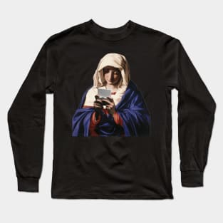 Virgin Mary Playing Gameboy Long Sleeve T-Shirt